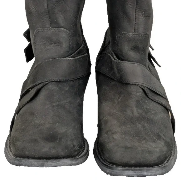 DURANGO Womens Cowgirl Boots SIZE 7.5M Black Leather Buckle/Zip Closure - Picture 6 of 12